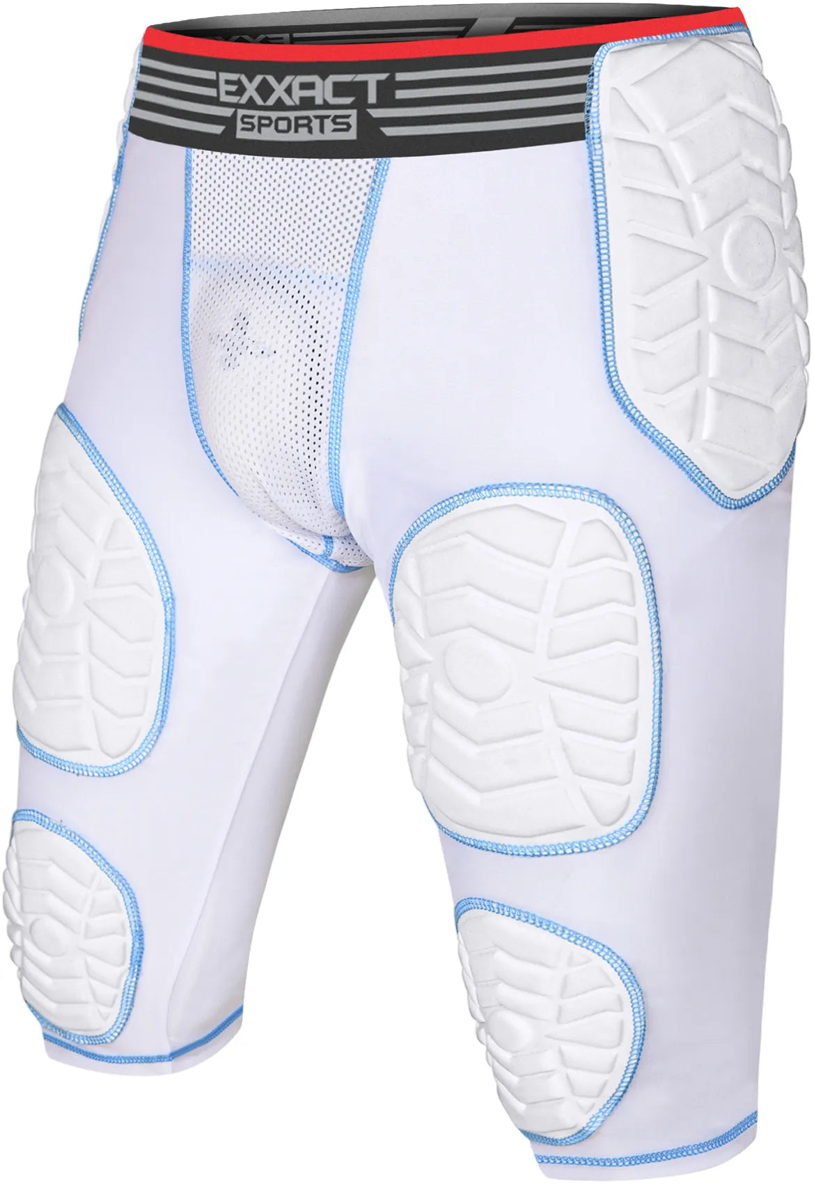 Combat 7 Pads Men Football Girdle with Cup Pocket White Adult ExxactSports