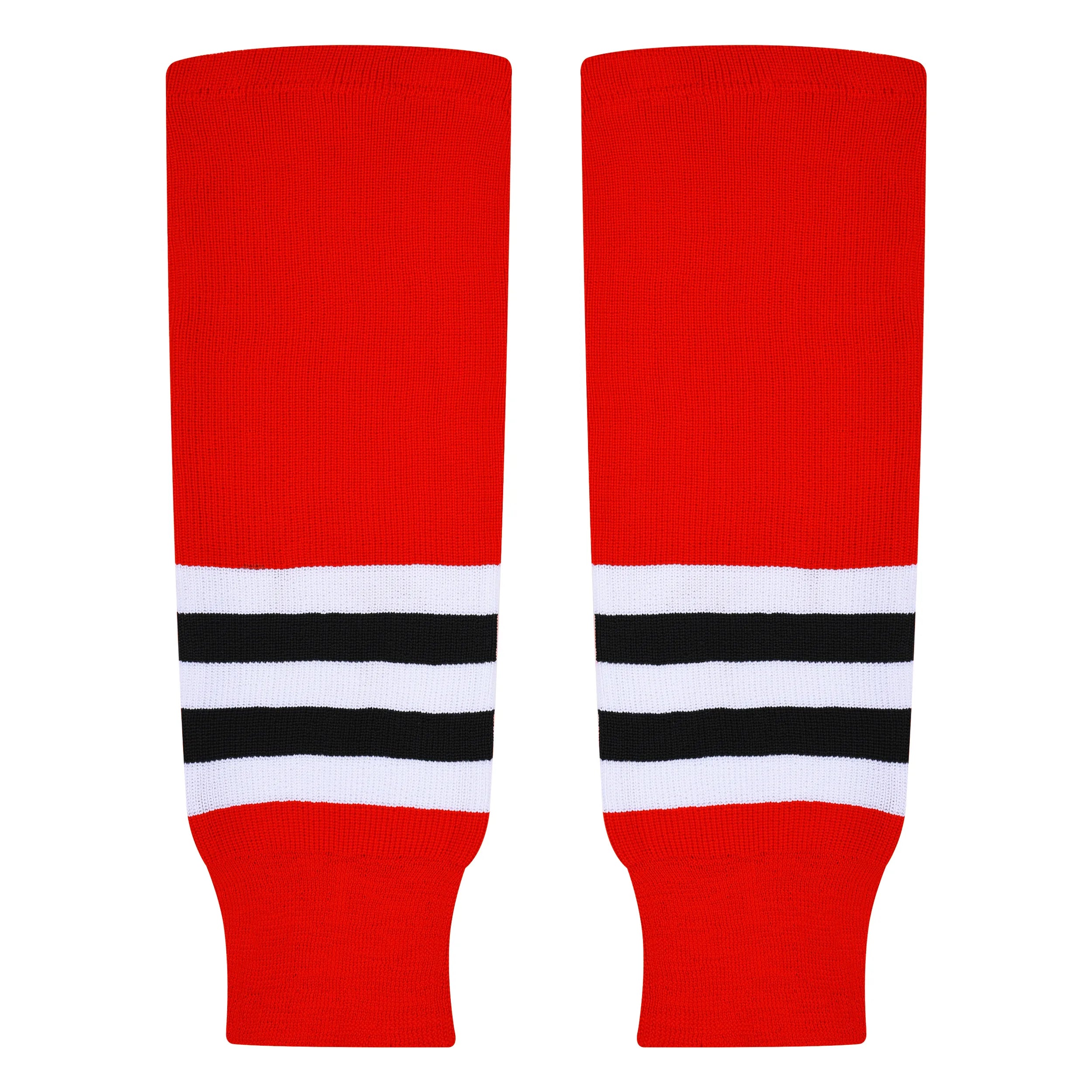 Knit Men & Women Hockey Socks Red / White & Black