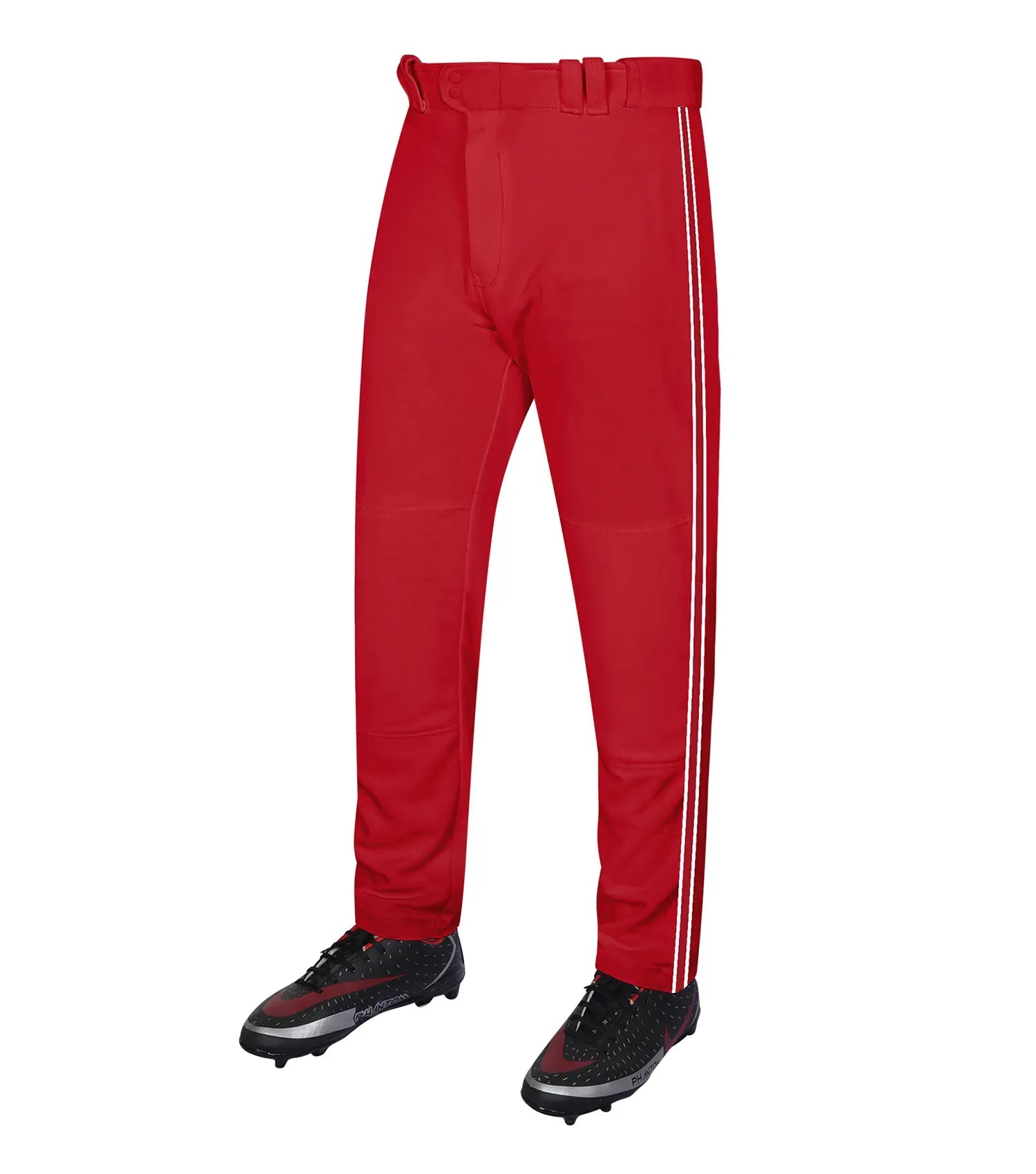 Proline Youth Full Length Baseball Pants with Stripes Red | Exxact