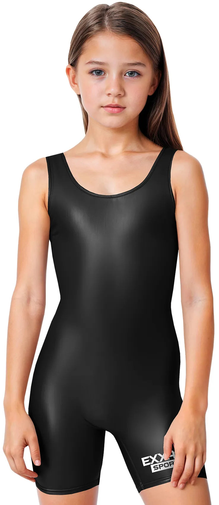 Girls Black Wrestling Singlets