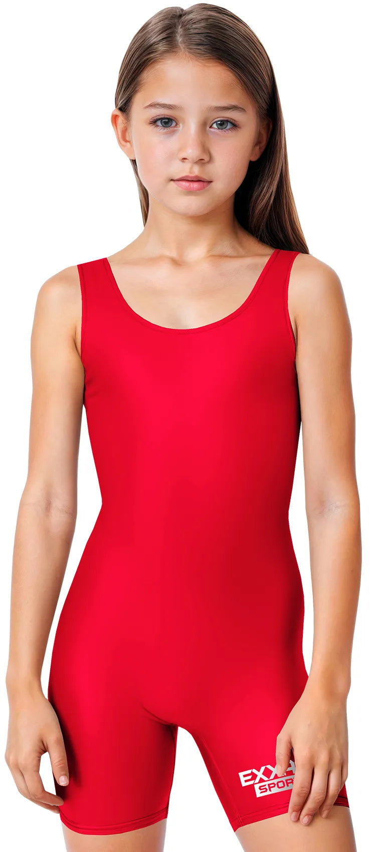Girls Red Wrestling Singlets