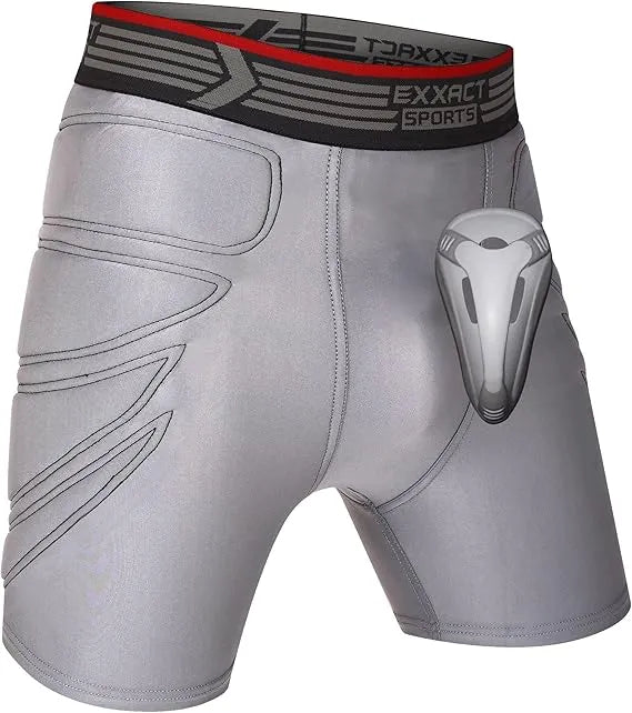 Men's Padded Sliding Shorts with Hard Protective Cup Gray