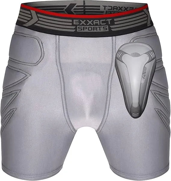 Men's Padded Sliding Shorts with Hard Protective Cup Gray