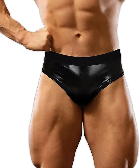 Men's Wet Look Shining Bodybuilding Posing Trunks