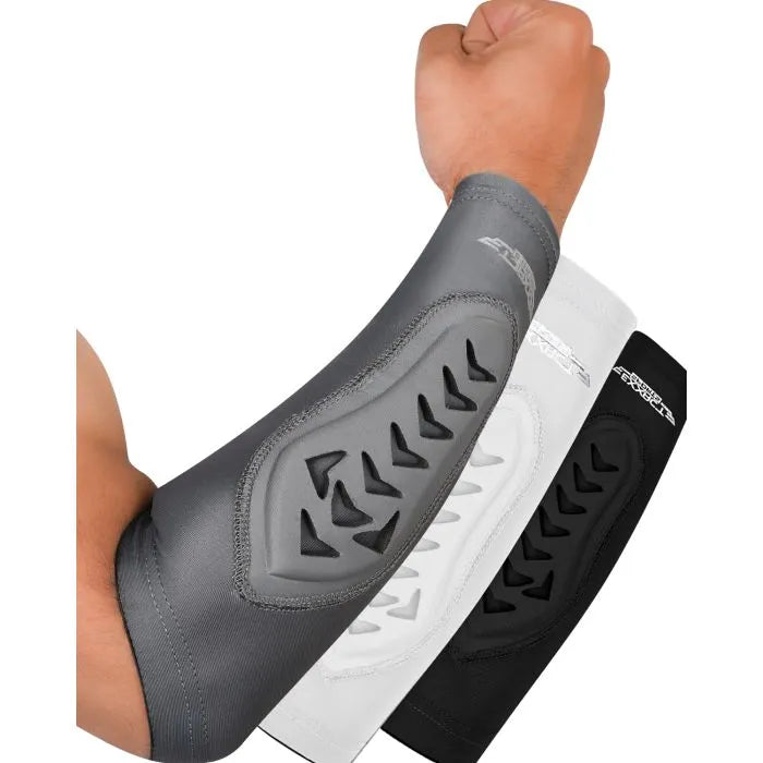 Forearm Padded Compression Sleeve For Football, Baseball (1 Pair) Gray