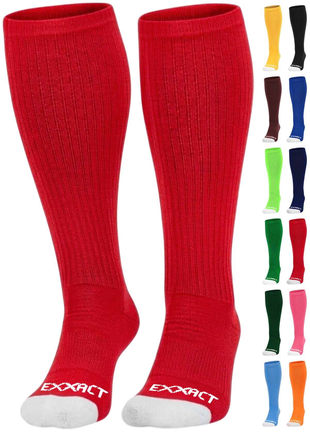 Exxact Sports Over the Calf Baseball Socks (Red)