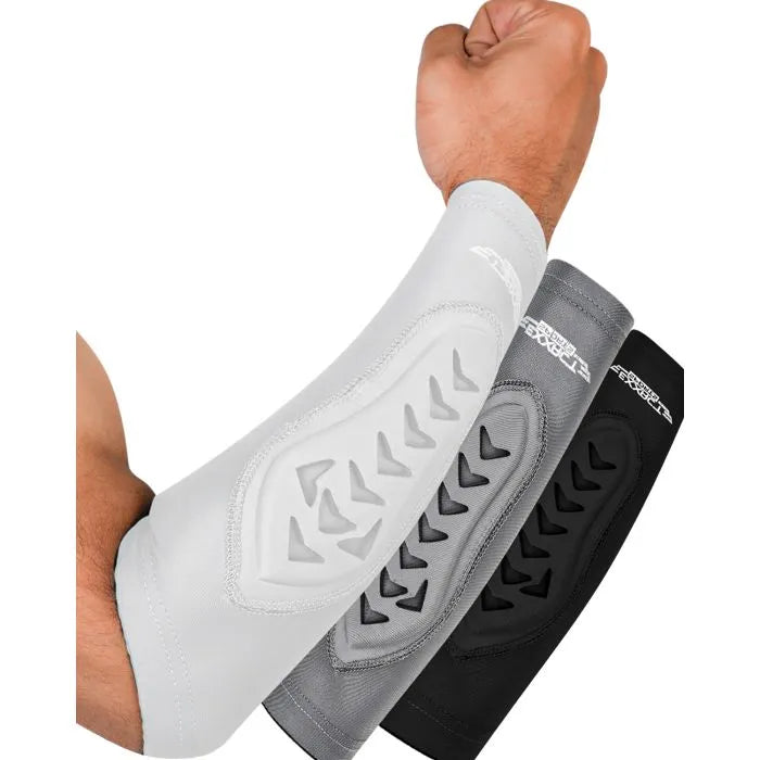 Forearm Padded Compression Sleeve For Football, Baseball (1 Pair) White