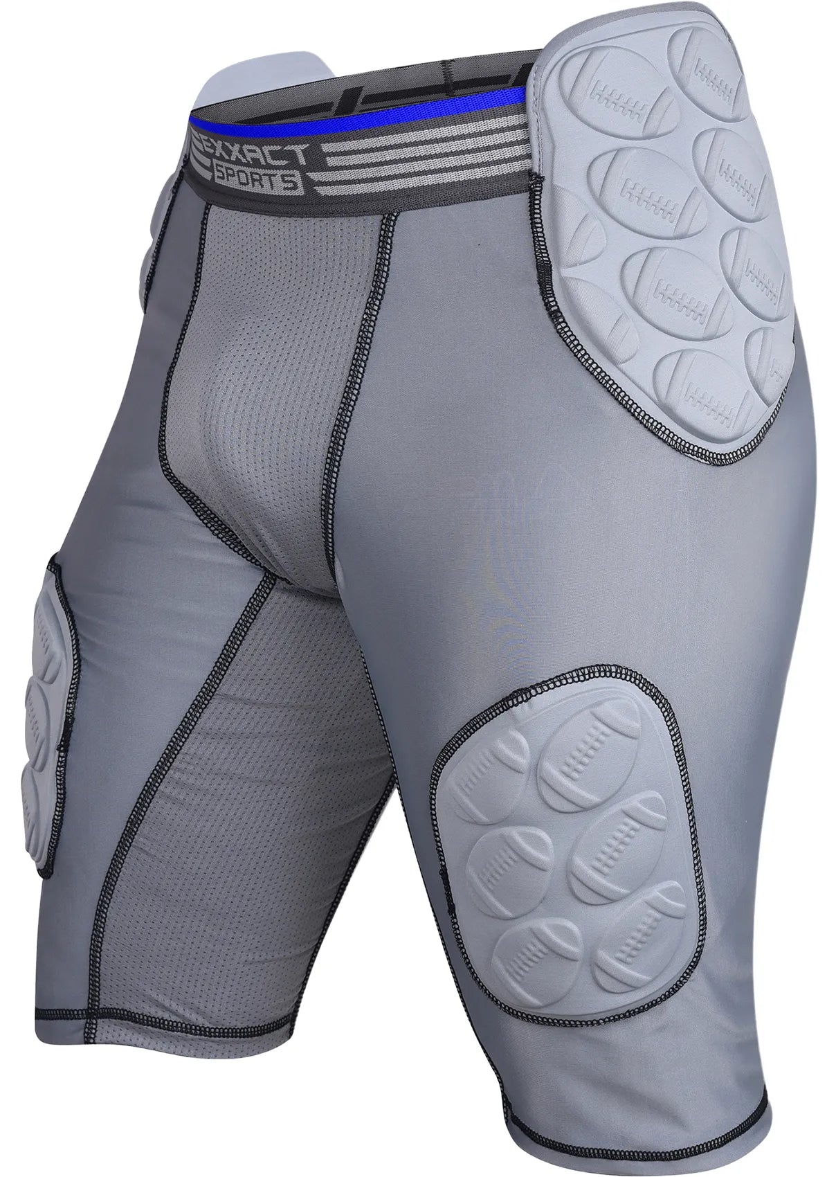 Touchdown 5-Pad Boys Football Girdle with Cup Pocket Gray (Youth)