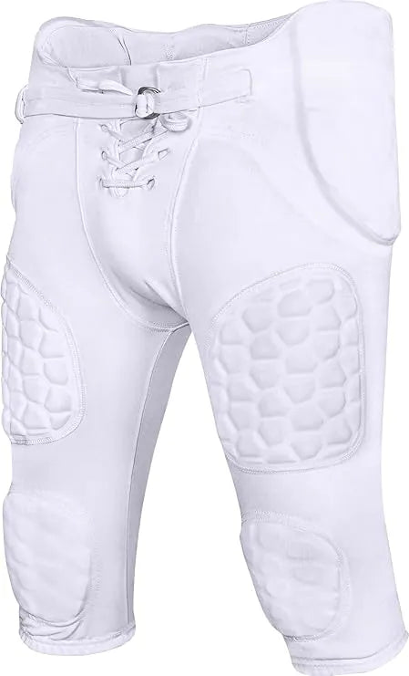 Rebel Boys Integrated Football Pants with Built-in Pads White (Youth)