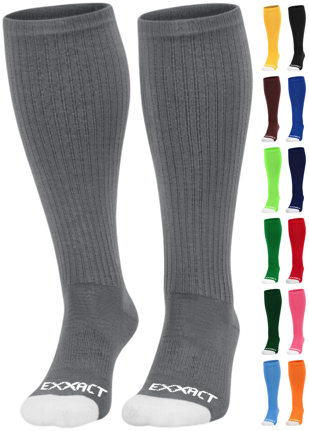 Exxact Sports Over the Calf Baseball Socks (Charcoal)