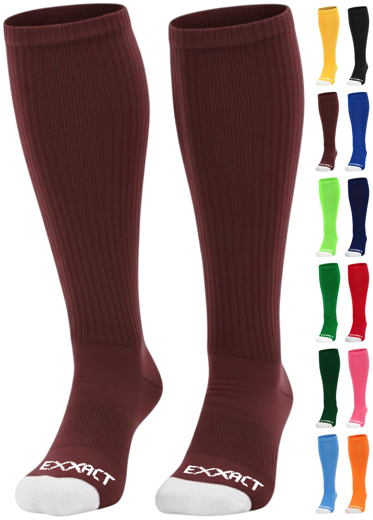 Exxact Sports Over the Calf Baseball Socks (Maroon)