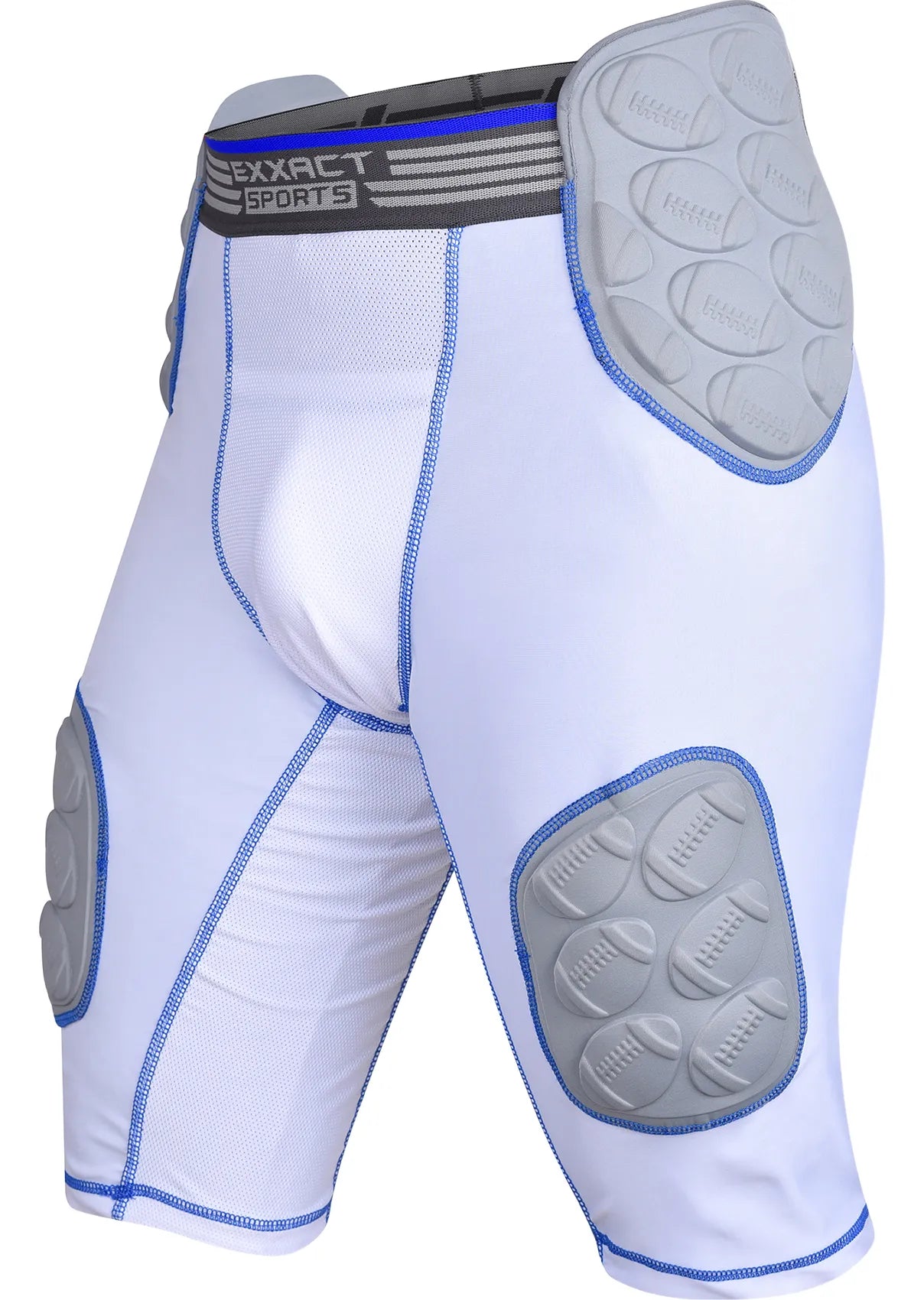 Touchdown 5-Pad Boys Football Girdle with Cup Pocket White (Youth)