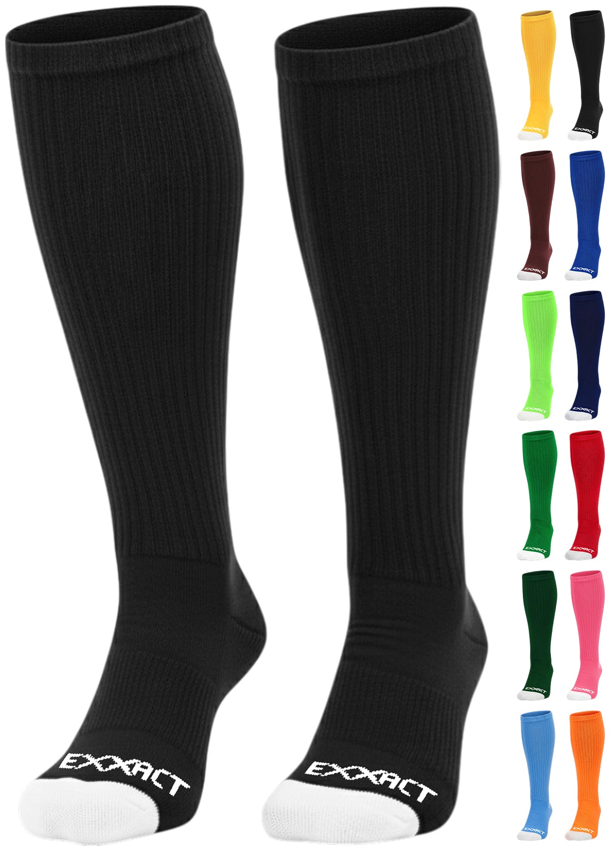 Exxact Sports Over the Calf Baseball Socks (Black)