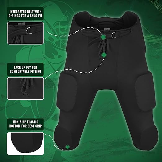 Integrated Boys Football Pants with 7 Bubble Pro Pads (Youth)