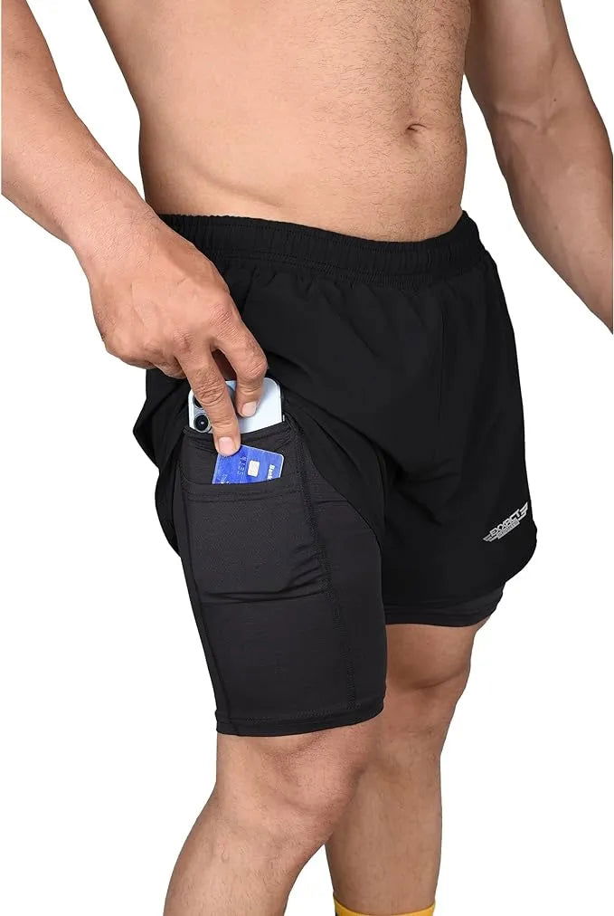 2 in 1 Shorts Men - Athletic Shorts with Compression Liner - Exxact Sports