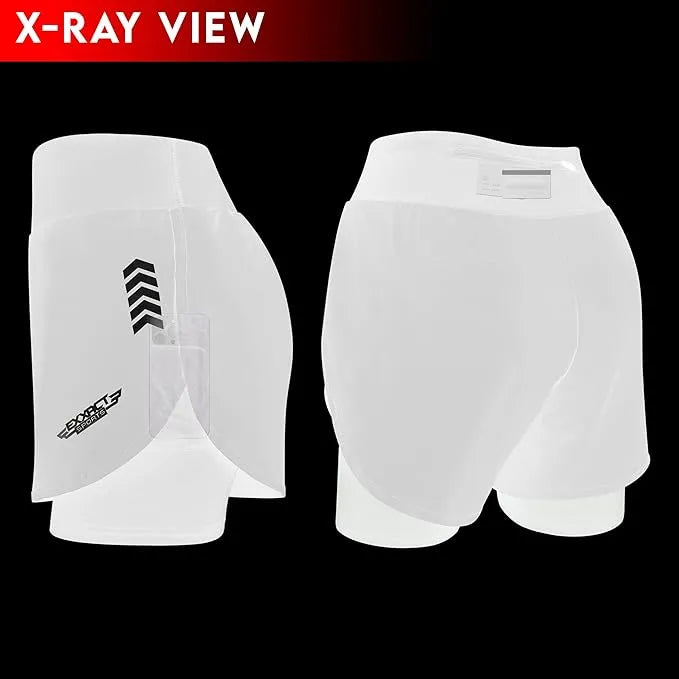 Women's  2 in 1 Athletic Shorts with Compression Liner Black