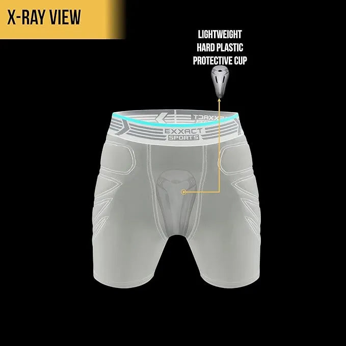 Sliding Shorts w/Hard Cup & Foam Padding for MMA (Youth)