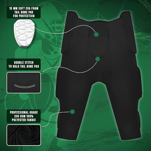 Integrated Men's Football Pants with 7 Bubble Pro Pads (Adult)