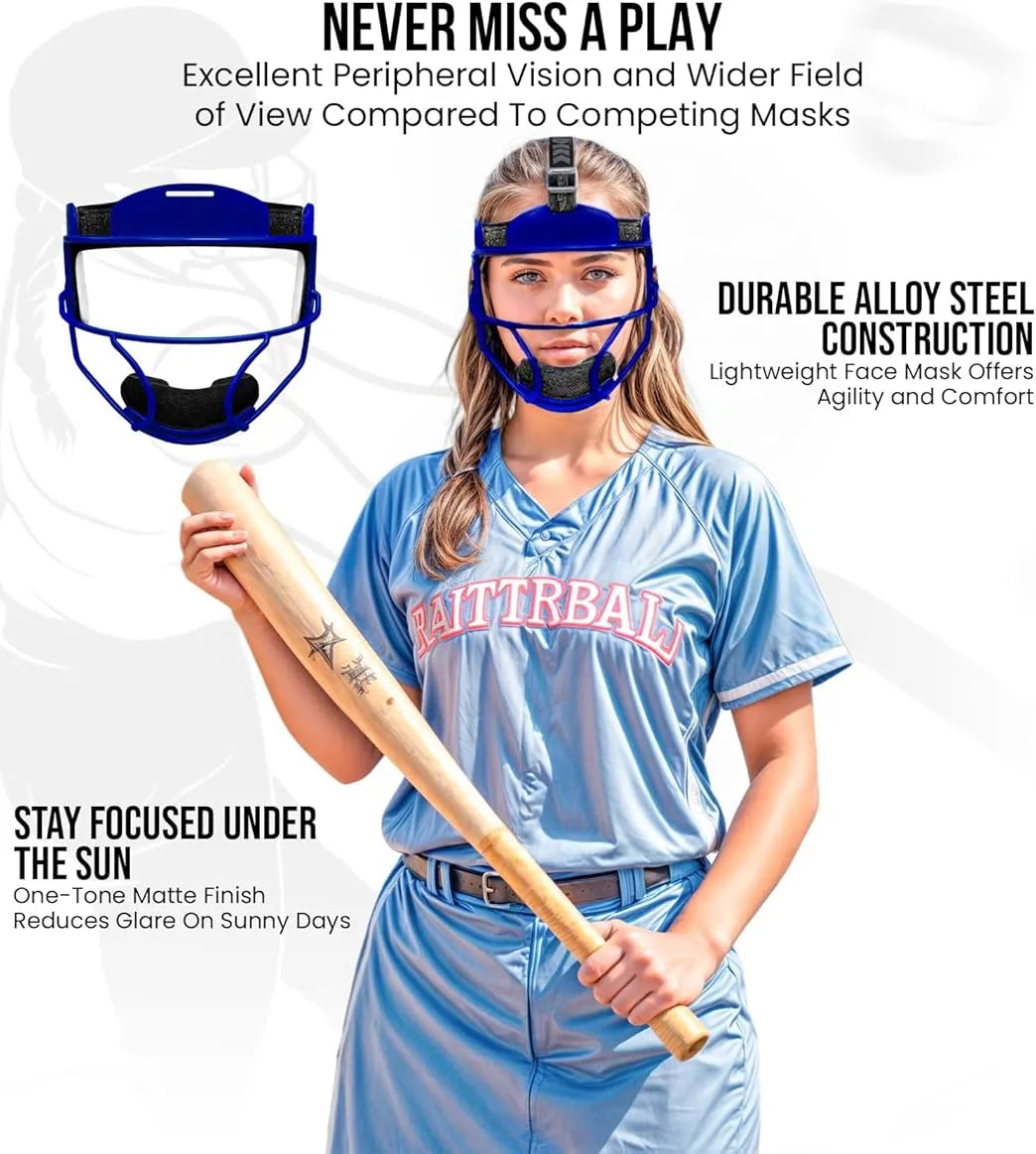 Lightweight Softball Face Mask, Protective Fielders Mask Royal Blue