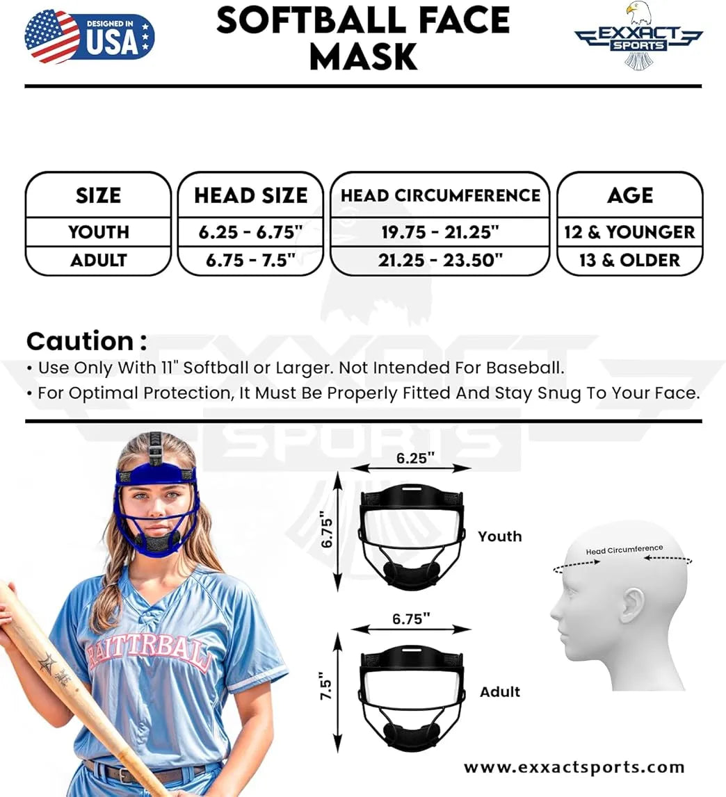 Lightweight Softball Face Mask, Protective Fielders Mask Royal Blue