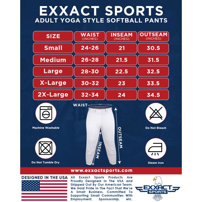 Knicker/Yoga Style Softball Pants, For Womens