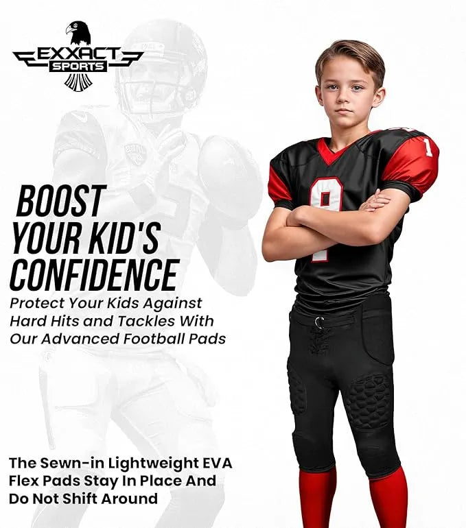 Rebel Boys Integrated Football Pants with Built-in Pads White (Youth)