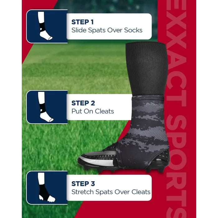 Spats Cleat Men & Boys Football Covers Black Camo