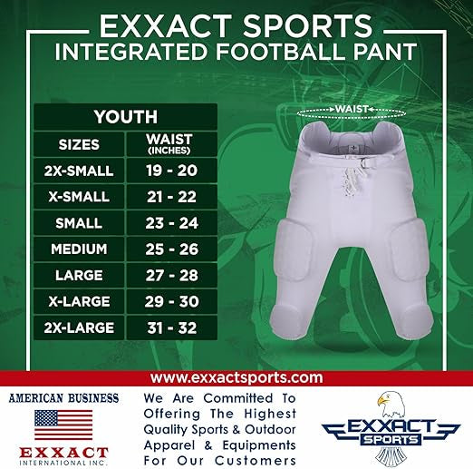 Integrated Boys Football Pants with 7 Bubble Pro Pads (Youth)