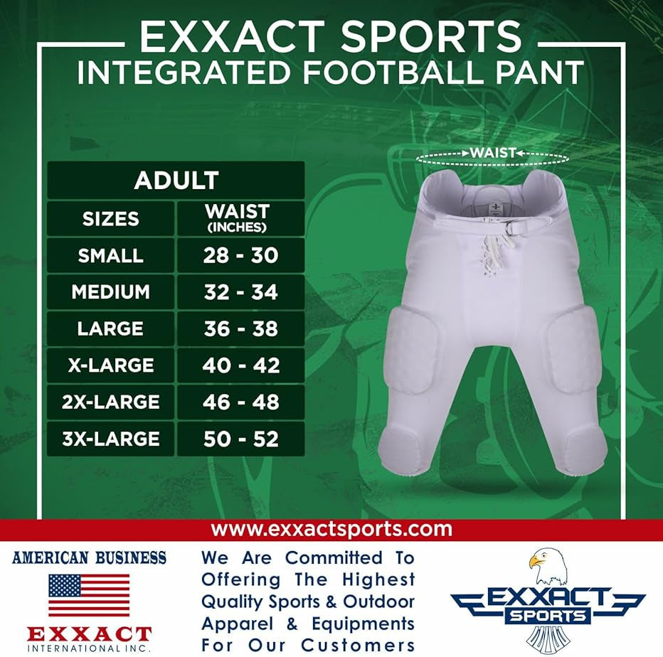 Integrated Men's Football Pants with 7 Bubble Pro Pads (Adult)