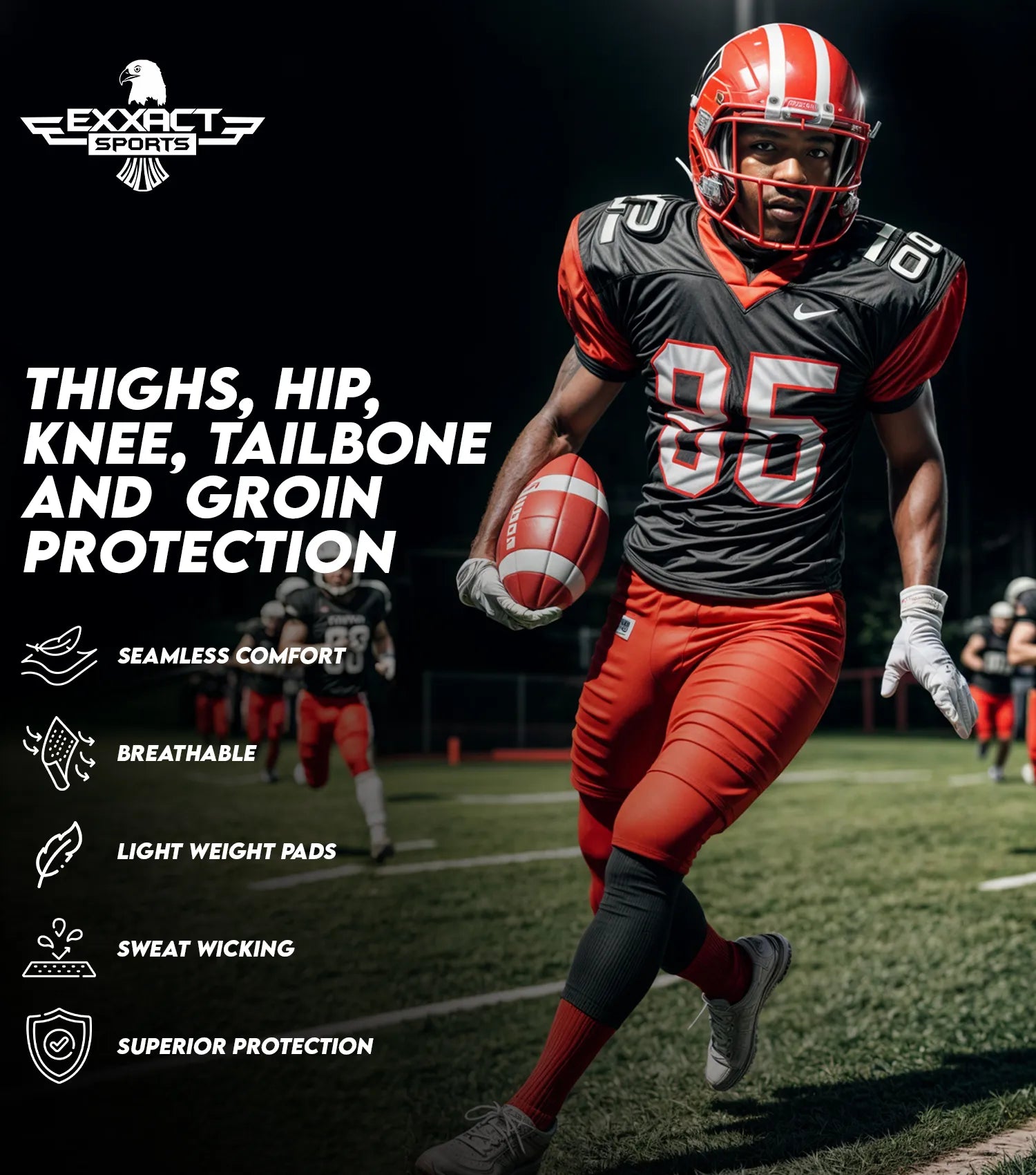 Battle 7 Pad Mens Football Girdle with Cup Pocket Adult ExxactSports