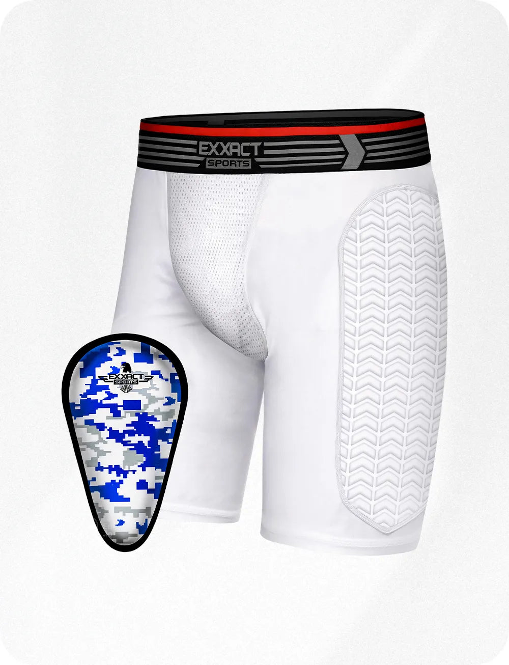 Men's Padded Sliding Shorts with Soft Athletic Cup White