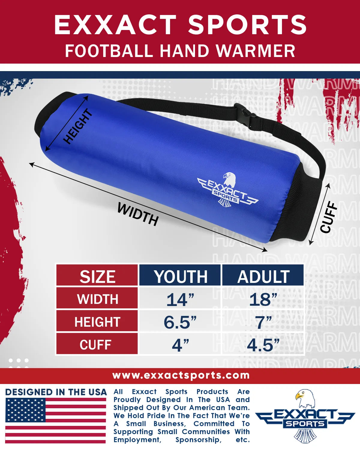 Hand Warmer Mens & Boys Football Pouch Royal Blue