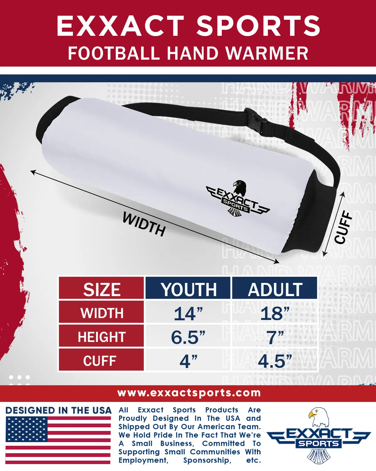 Hand Warmer Mens & Boys Football Pouch White