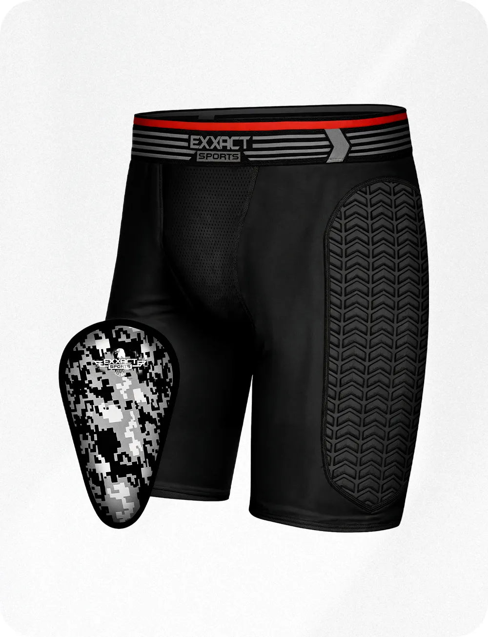 Men's Padded Sliding Shorts with Soft Athletic Cup Black