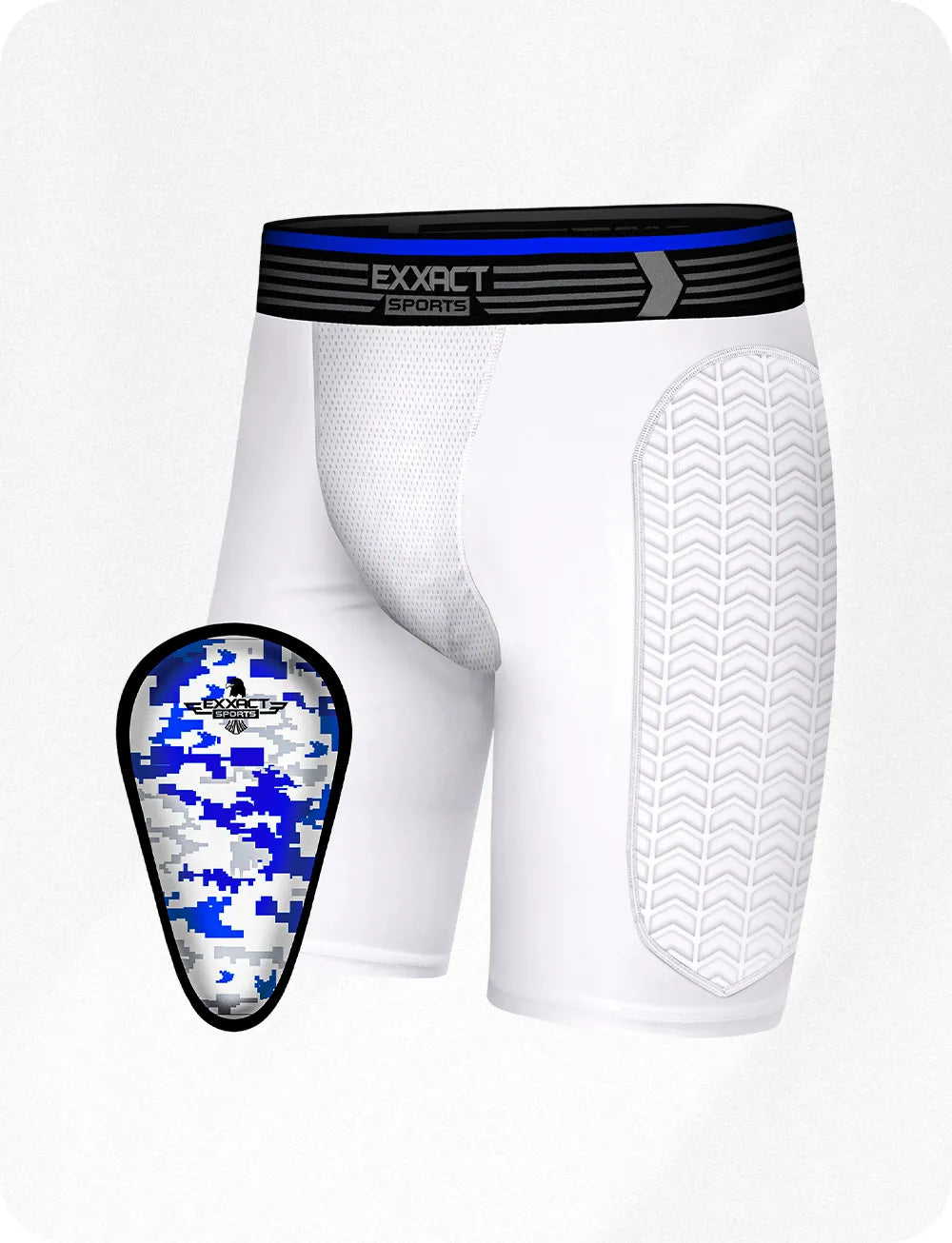 Sliding Shorts with Soft Athletic Cup for Boys White