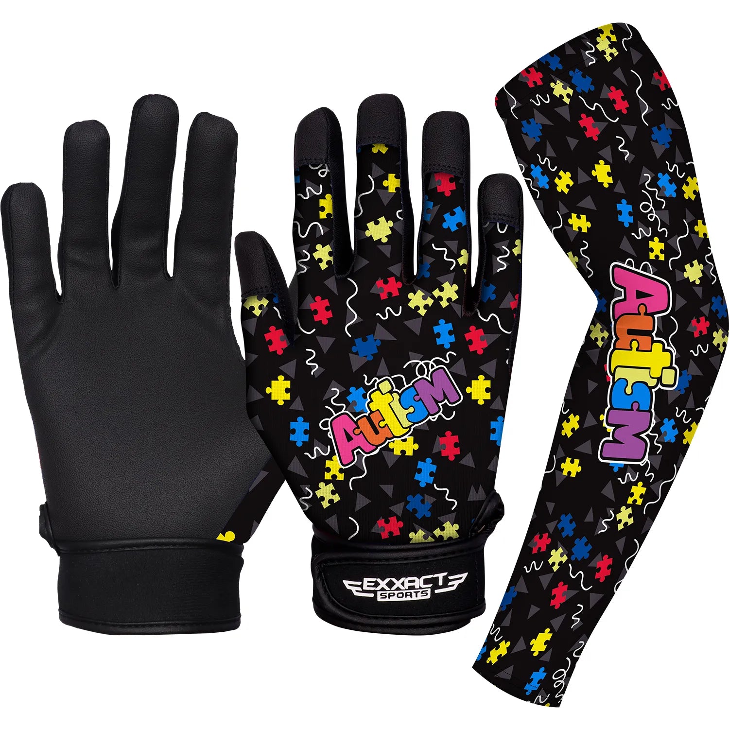 Baseball Batting Gloves with Arm Sleeve (Youth) Autism