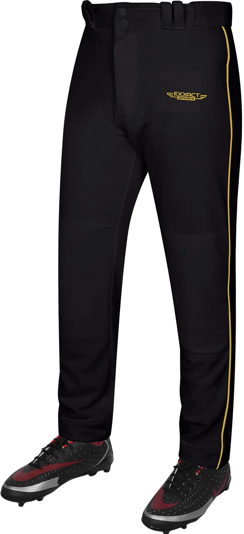 Homerun Boys Full Length Baseball Pants With Piping (Black)