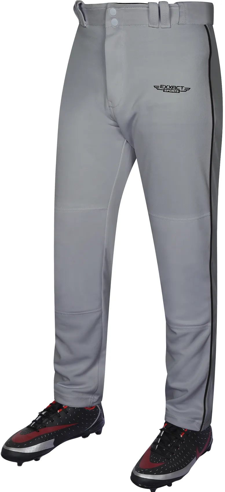 Homerun Boys Full Length Baseball Pants With Piping (Gray)