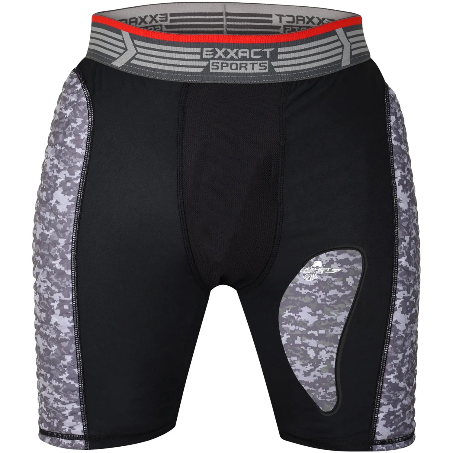 Men's Padded Sliding Shorts with Soft Athletic Cup Black/Gray