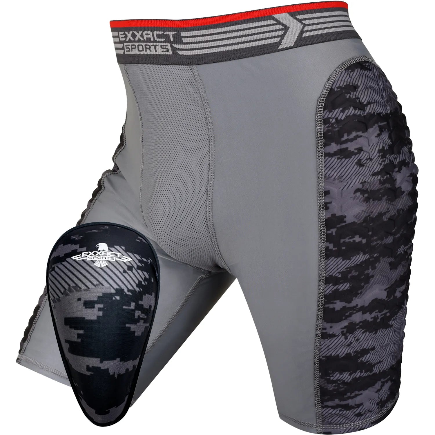 Men's Padded Sliding Shorts with Soft Athletic Cup Gray/Black