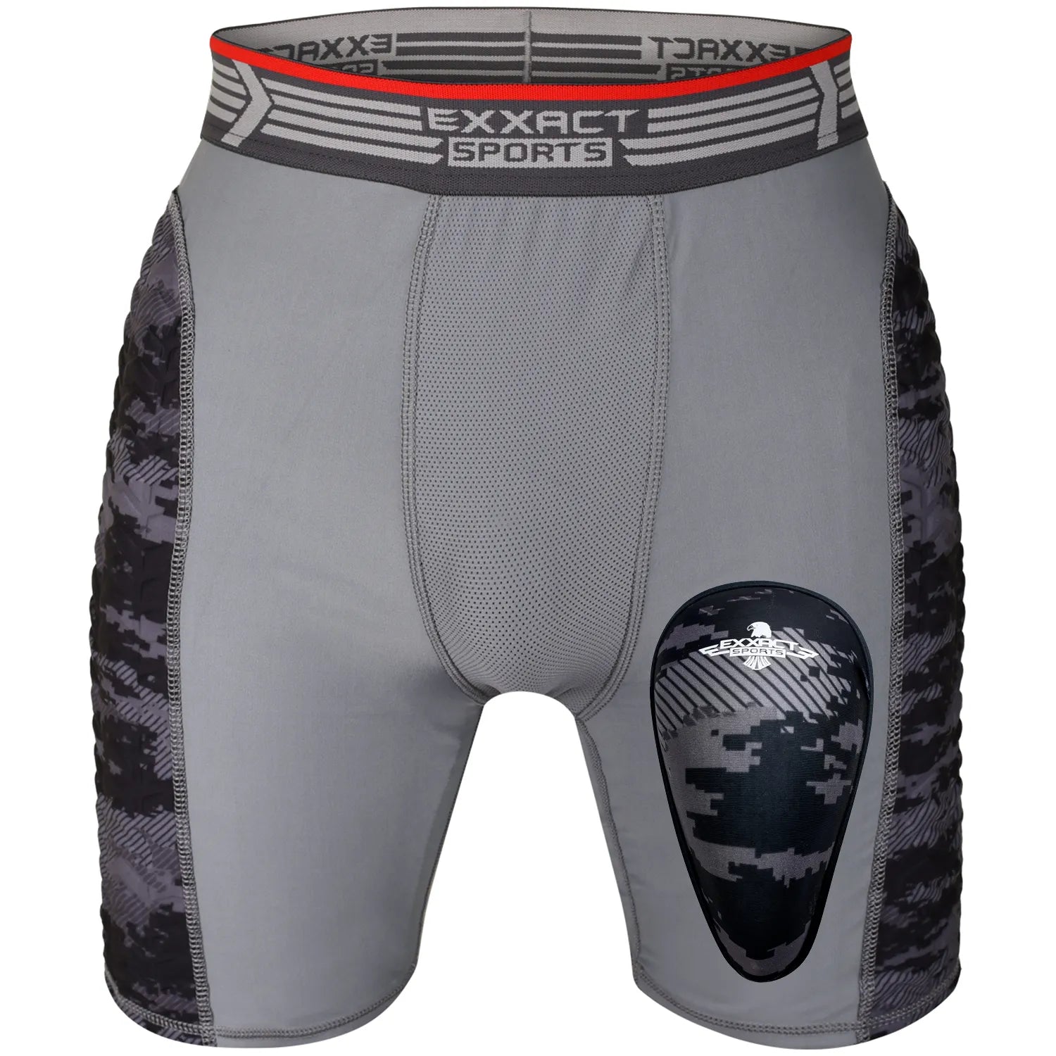 Men's Padded Sliding Shorts with Soft Athletic Cup Gray/Black