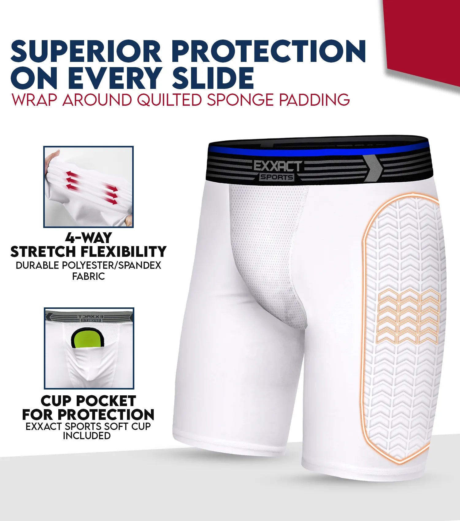 Sliding Shorts with Soft Athletic Cup for Boys