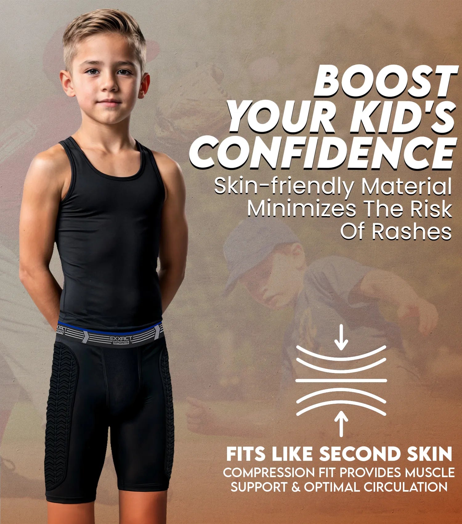 Sliding Shorts with Soft Athletic Cup for Boys