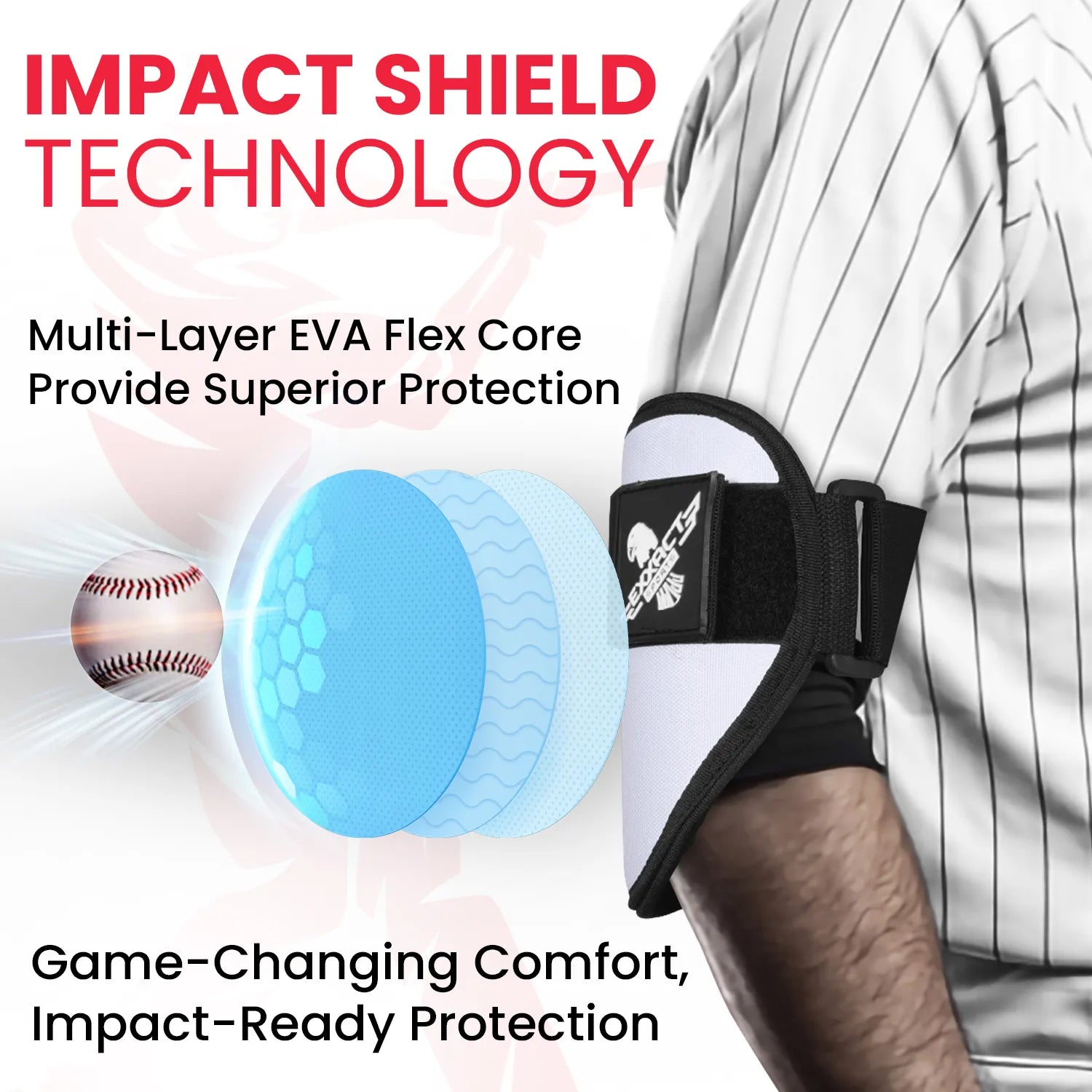 Baseball Elbow Guard with Adjustable Strap (White)