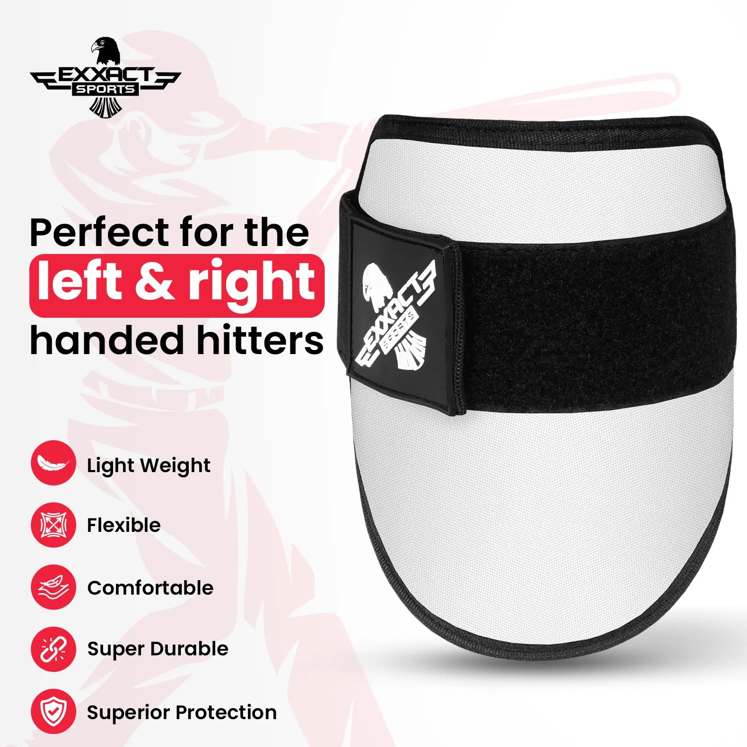 Baseball Elbow Guard with Adjustable Strap (White)