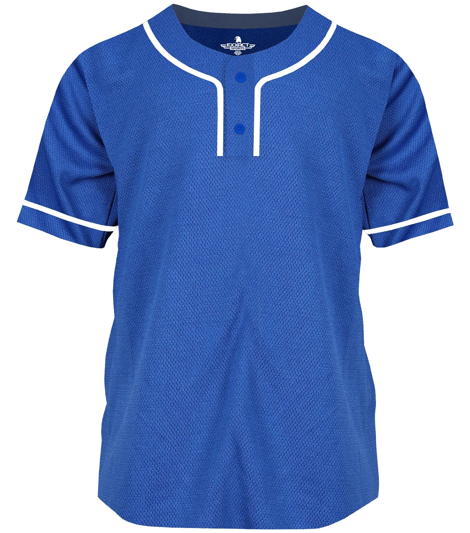 Baseball Jersey 2-Button Plain Baseball Men Jersey (Royal Blue)