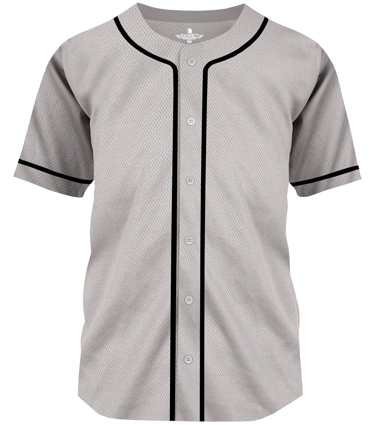 Baseball Jersey for Men and Women, Button Down Plain Jersey (Gray)