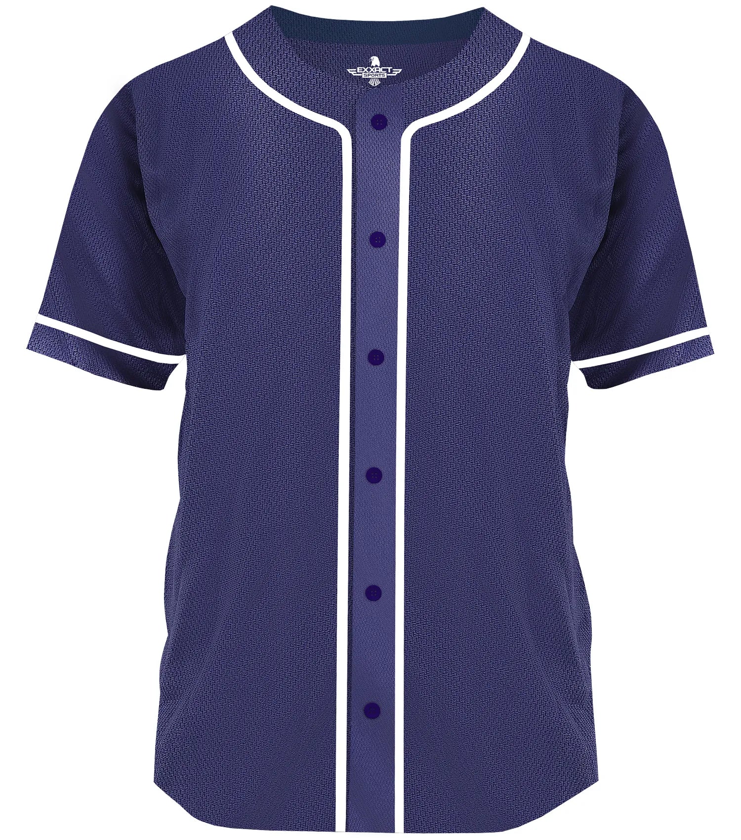 Baseball Jersey for Men and Women, Button Down Plain Jersey (Navy)