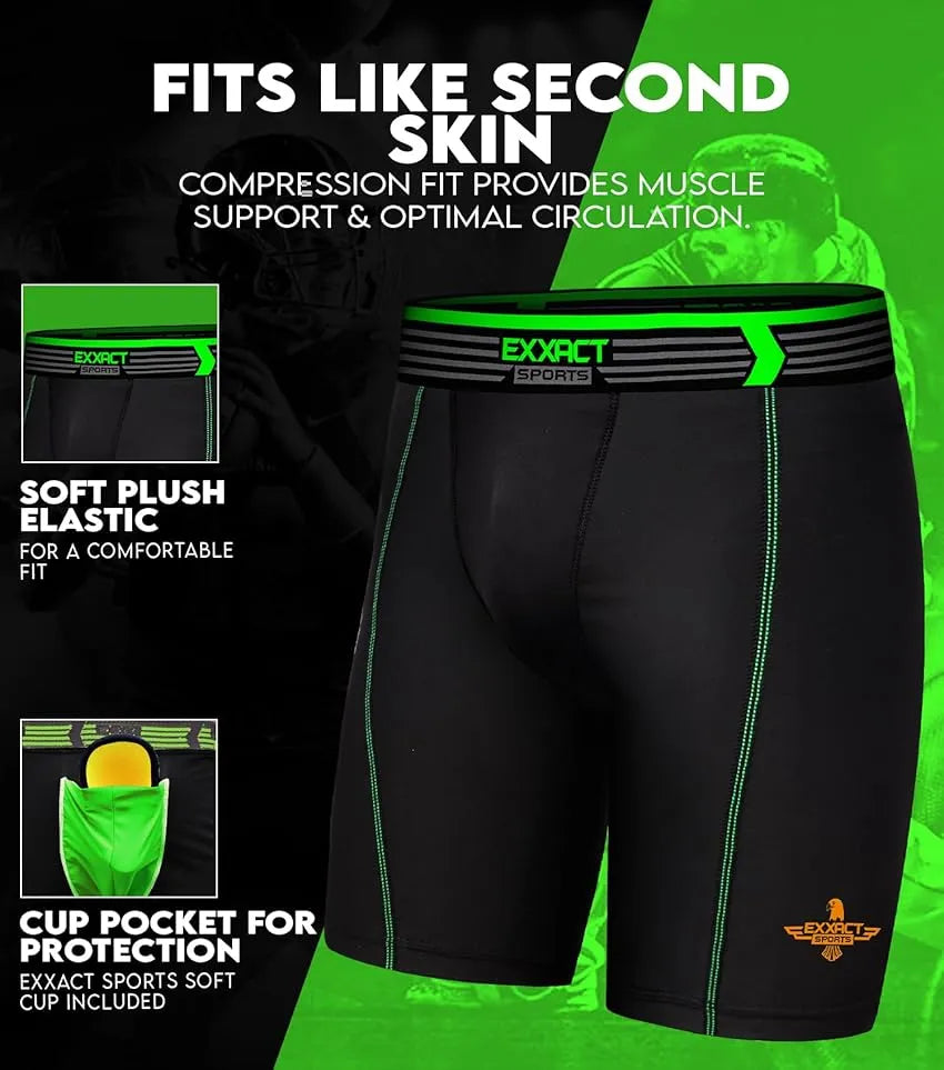 Boys Compression Shorts With Soft Athletic Cup (Youth) | Exxactsports