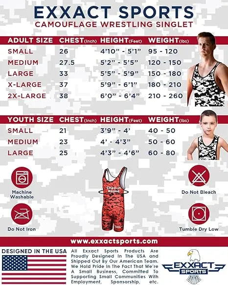 Boys Youth Camouflage Wrestling Singlets Desert Camo